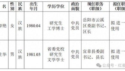 湖南干部任前公示