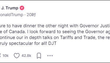 特朗普公开嘲讽特鲁多：加拿大州州长，期待再次相见