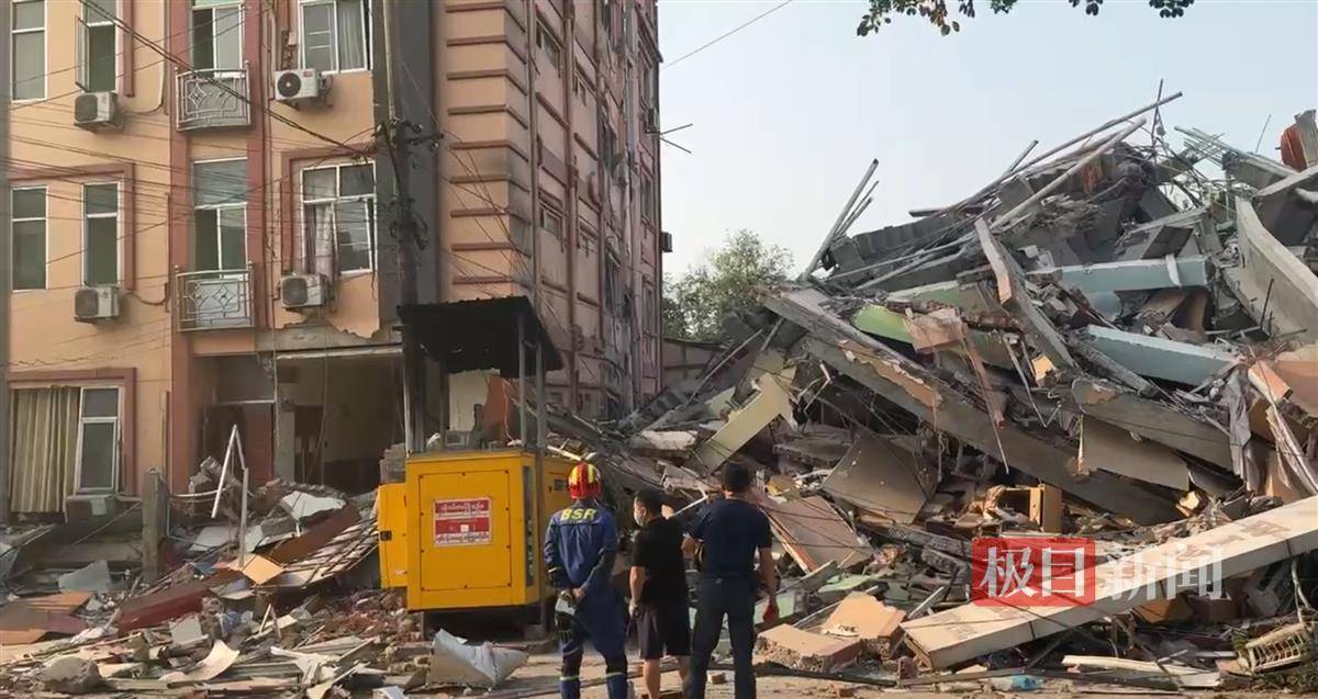 三名中国人在曼德勒所住宾馆垮塌：一人从6楼掉下失联，另一人在废墟中被安全挖出